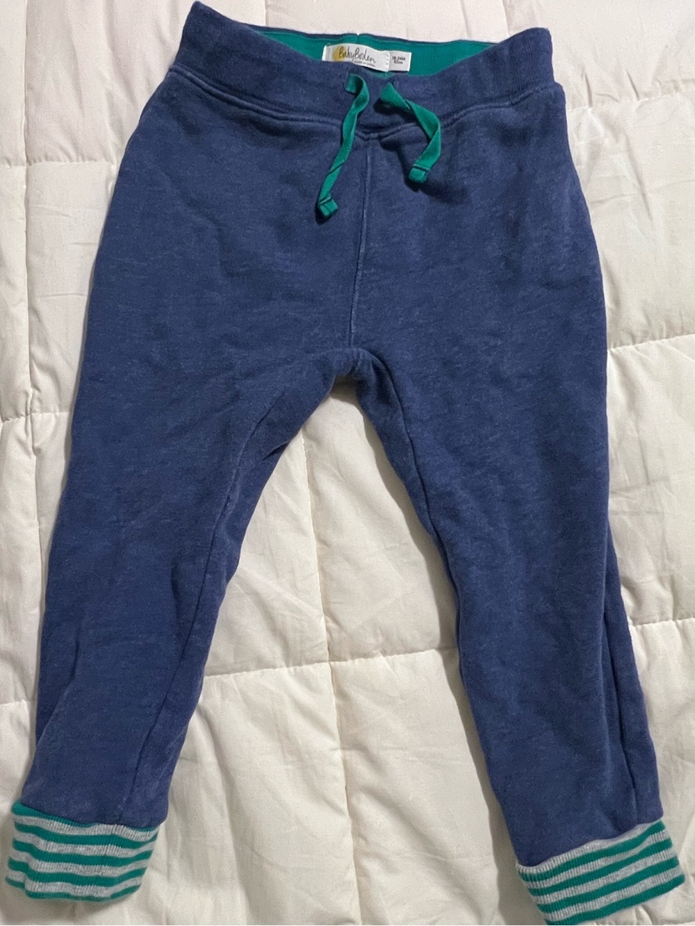 ⭐️ Baby Boden Navy Joggers with Star Decal and Striped Cuffs